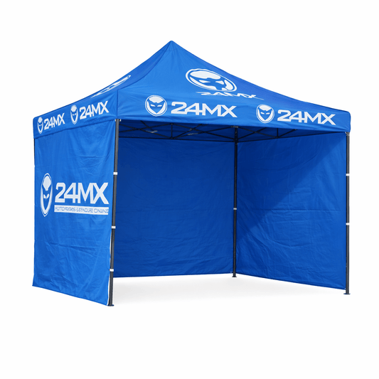 24MX Easy-Up Pavillon 3x3m Blau mit Wänden