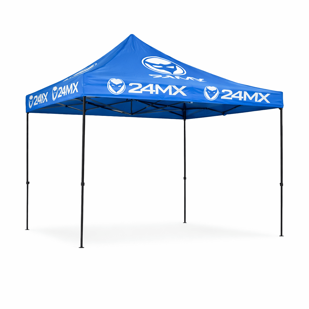 24MX Easy-Up Pavillon 3x3m Blau mit Wänden