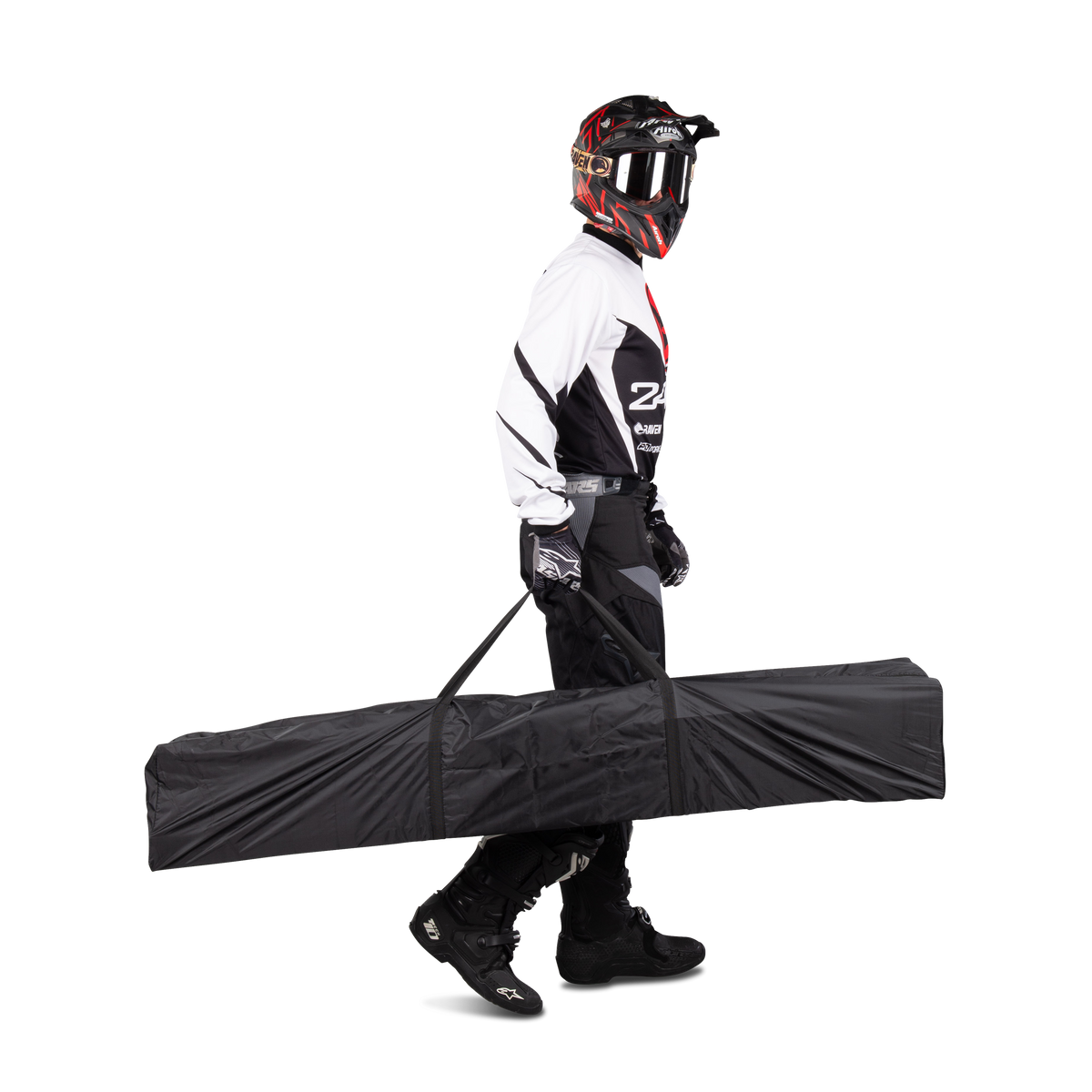 24MX Easy-Up Rennzelt Mit Wänden Schwarz